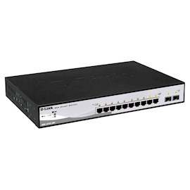 სვიჩი D-Link DGS-1210-10P/F1A, 8-Port Gigabit, PoE+ Switch, Black